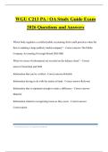 WGU C213 PA &sol; OA Study Guide Exam 2026 Questions and Answers