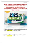 Maine Journeyman Plumbing Exam 2025 &vert; Actual Practice Test & Study Guide &vert; Code&comma; Sizing&comma; Vents&comma; Drains