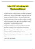Relias ED RN A Test Exam 2026 Questions and Answers