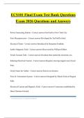 ECS101 Final Exam Test Bank Questions Exam 2026 Questions and Answers