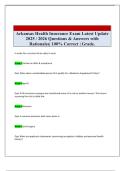 Arkansas Health Insurance Exam Latest Update 2025 &sol; 2026 Questions & Answers with Rationales&vert; 100&percnt; Correct &vert; Grade&period; 