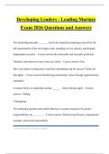 Developing Leaders - Leading Marines Exam 2026 Questions and Answers