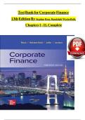 Test Bank for Corporate Finance 13th Edition By Stephen Ross&comma; Randolph Westerfield&comma; Jeffrey Jaffe&comma; Bradford Jordan