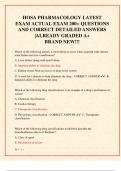 HOSA PHARMACOLOGY LATEST  EXAM ACTUAL EXAM 200&plus; QUESTIONS  AND CORRECT DETAILED ANSWERS  &vert;ALREADY GRADED A&plus; BRAND NEW&excl;&excl;&excl;