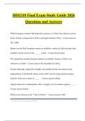 HIS2110 Final Exam Study Guide 2026 Questions and Answers