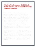 Virginia Fire Programs - EVOC Study Guide &lpar;Class 1&comma;2&comma;3&rpar; Exam with accurate detailed solutions