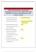 PHHA 430 &lpar;Healthcare Organization Management&rpar; Exam Latest Update 2025 &sol; 2026 Questions & Answers with Rationales&vert; 100&percnt; Correct &vert; Grade&period;
