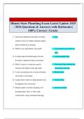 Illinois State Plumbing Exam Latest Update 2025 &sol; 2026 Questions & Answers with Rationales&vert; 100&percnt; Correct &vert; Grade&period; 