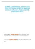 Anatomy & Physiology I &ndash; Exam 1 Study  Guide KCC Latest 2025&sol;2026 Questions  and Correct Answers Graded A&plus;&vert;100&percnt;  Guaranteed Pass&excl;&excl;&excl; 