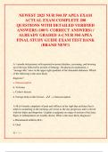 NEWEST 2025 NUR 504 3P APEA EXAM  ACTUAL EXAM COMPLETE 200  QUESTIONS WITH DETAILED VERIFIED  ANSWERS &lpar;100&percnt; CORRECT ANSWERS&rpar; &sol;  ALREADY GRADED A&plus;&vert; NUR 504 APEA  FINAL STUDY GUIDE EXAM TEST BANK  &lpar;BRAND NEW&excl;&rpar;
