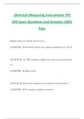 Electrical Measuring Instruments TPC 204 Exam Questions and Answers 100&percnt; Pass