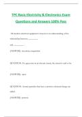 TPC Basic Electricity & Electronics Exam Questions and Answers 100&percnt; Pass