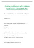 Electrical Troubleshooting TPC 210 Exam Questions and Answers 100&percnt; Pass