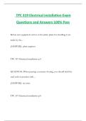 TPC 319 Electrical installation Exam Questions and Answers 100&percnt; Pass