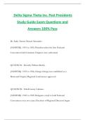 Delta Sigma Theta Inc&period; Past Presidents Study Guide Exam Questions and Answers 100&percnt; Pass