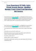 Texas Department Of Public Safety Private Security Bureau - Qualified Manager Exam &vert; Actual Exam Questions And Answers