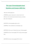  Thin Layer Chromatography Exam Questions and Answers 100&percnt; Pass