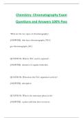 Chemistry- Chromatography Exam Questions and Answers 100&percnt; Pass