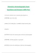 chemistry chromatography Exam Questions and Answers 100&percnt; Pass