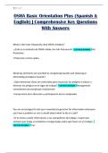 OSHA Basic Orientation Plus &lpar;Spanish & English&rpar; &vert; Comprehensive Key Questions With Answers