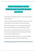CDPH Lead Inspector&sol;Assessor California State Exam 2026 Questions and Answers