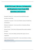 NUR2755 Exam 2 Review&colon; Perioperative and Respiratory Care Exam 2026 Questions and Answers