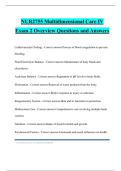 NUR2755 Multidimensional Care IV Exam 2 Overview Questions and Answers