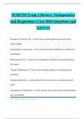 NUR2755 Exam 2 Review&colon; Perioperative and Respiratory Care 2026 Questions and Answers