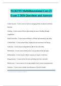 NUR2755 Multidimensional Care IV Exam 2 2026 Questions and Answers