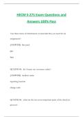 HECM S-271 Exam Questions and Answers 100&percnt; Pass