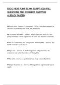 ESCO HEAT PUMP EXAM SCRIPT 2026 FULL QUESTIONS AND CORRECT ANSWERS ALREADY PASSED