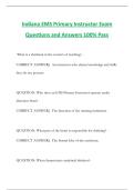 Indiana EMS Primary Instructor Exam Questions and Answers 100&percnt; Pass