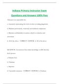 Indiana Primary Instructor Exam Questions and Answers 100&percnt; Pass