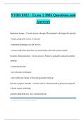 NURS 1023 - Exam 1 2026 Questions and Answers