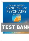 Test Bank for Kaplan and Sadocks Synopsis of Psychiatry Edition 12 All Chapters with Answers and Rationals Latest Update 2024