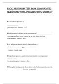 ESCO HEAT PUMP TEST BANK 2026 UPDATED QUESTIONS WITH ANSWERS 100&percnt; CORRECT