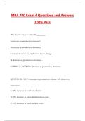 MBA 700 Exam 4 Questions and Answers 100% Pass