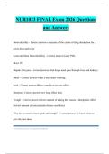 NUR1023 FINAL Exam 2026 Questions and Answers