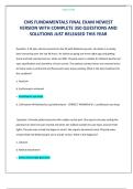 CMS FUNDAMENTALS EXAM NEWEST VERSION WITH 400 QUESTIONS AND CORRECT ANSWERS JUST RELEASED THIS YEAR