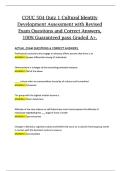 COUC 504 &ndash; Quiz 1 Cultural Identity Development &vert; Assessment with Revised Exam Questions and Correct Answers &vert; Guaranteed A&plus; Pass