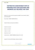 CM PRACTICE EXAM NEWEST WITH &lpar;4 VERSIONS&rpar; WITH 500 QUESTIONS AND ANSWERS JUST RELEASED THIS YEA