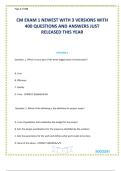 CM EXAM 1 NEWEST WITH 3 VERSIONS WITH 400 QUESTIONS AND ANSWERS JUST RELEASED THIS YEAR&period;