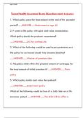 Texas Health Insurance License Exam&colon; Practice Questions & Answers 2024