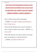 TEXAS Real Estate Brokerage SAE Final Exam 2025&colon; 450 Q&A Practice Test & Detailed Explanations
