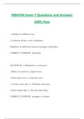 MBA704 Exam 7 Questions and Answers 100&percnt; Pass