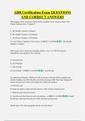 ADB Certification Exam QUESTIONS  AND CORRECT ANSWERS