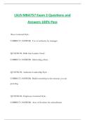LSUS MBA757 Exam 2 Questions and Answers 100&percnt; Pass