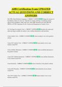 ADB Certification Exam UPDATED  ACTUAL QUESTIONS AND CORRECT  ANSWERS