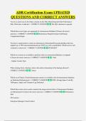ADB Certification Exam UPDATED  QUESTIONS AND CORRECT ANSWERS