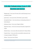 NUR 2063 Pathophysiology Exam &num;1 2026 Questions and Answers